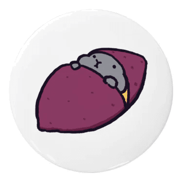 さつまいもうさぎの缶バッジ